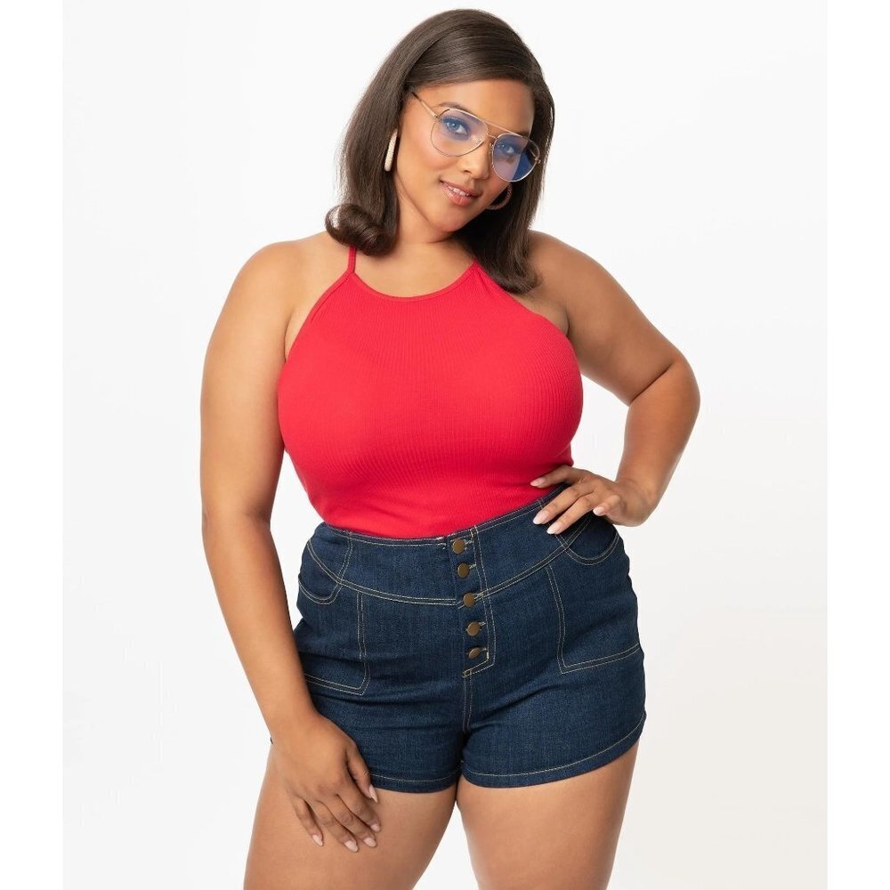 NWT Unique Vintage Red Halter Top Size 3X - Picture 2 of 11